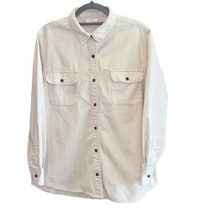 JOPSA Cream Casual Button-Down Shirt with Snap Closure Country Western Women’s L